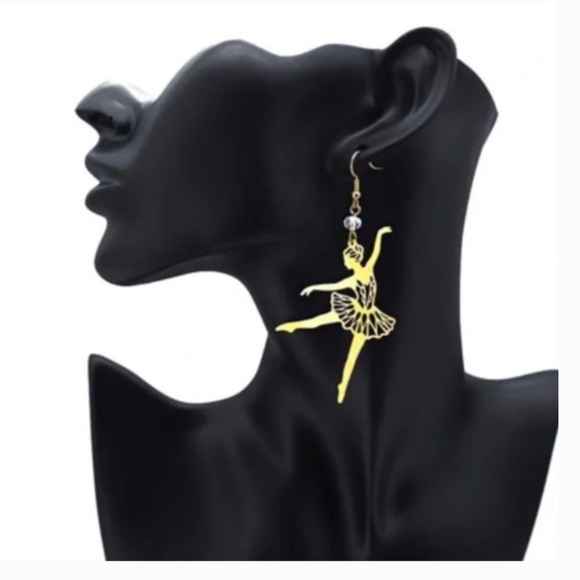 💍 FREE Ballerina Dance Dancing Ballet Drop Body Woman Girly Chic Glam Earrings - Picture 3 of 4